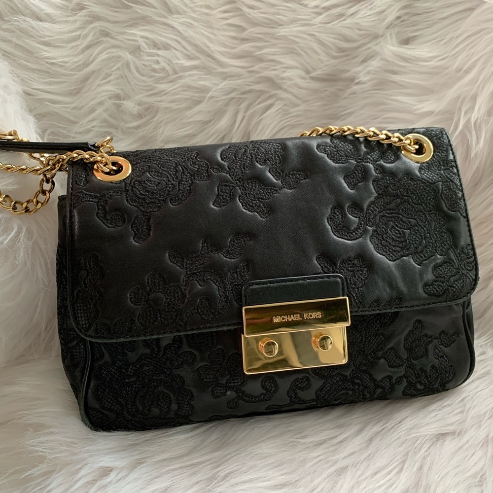 Michael Kors Sloan Lace Leather Shoulder Bag
